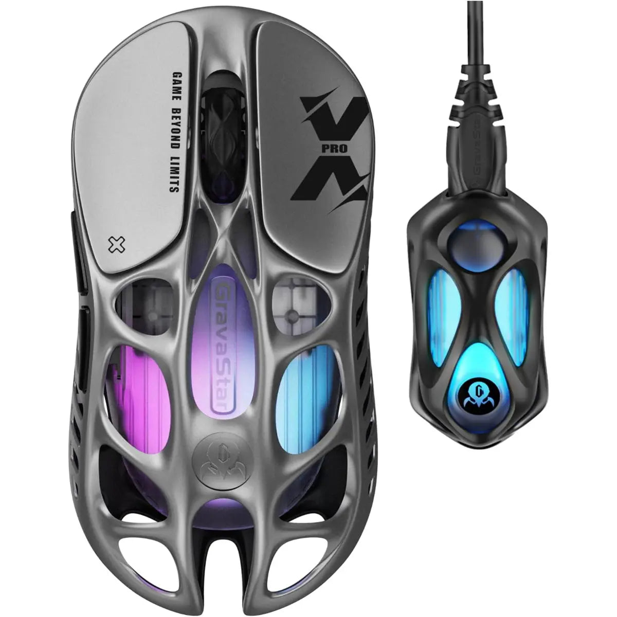 GravaStar Mercury X Pro Wireless Gaming Mouse - Interstellar Silver