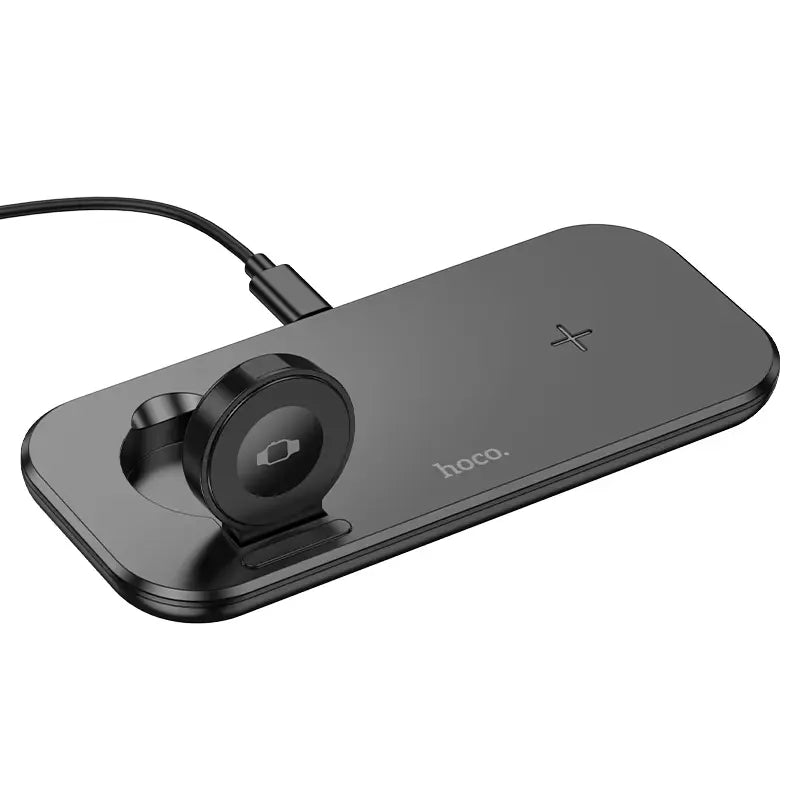 HOCO CW65 – North 3-in-1 Desktop Wireless Fast Charger - Black