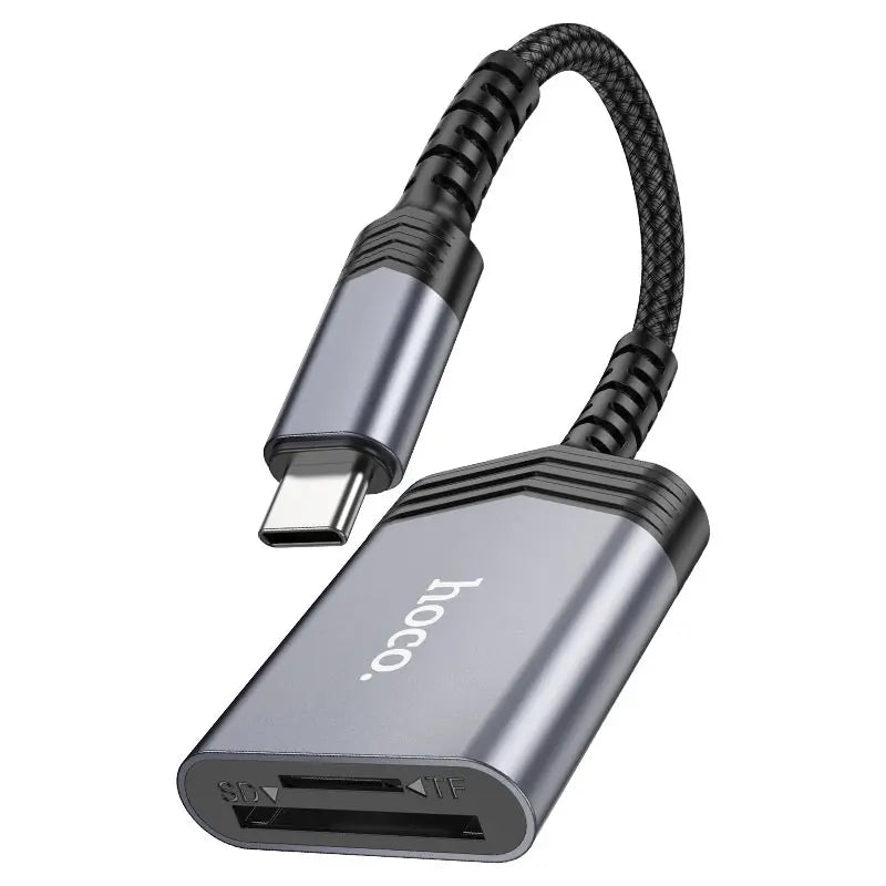 HOCO UA25 – 2-in-1 Card Reader Type-C - Silver