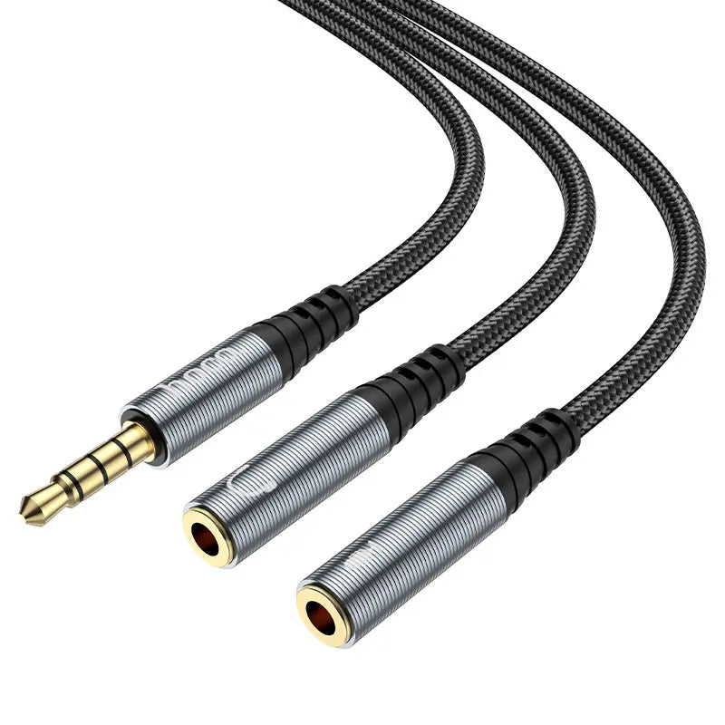 HOCO UPA21 – 2-in-1 3.5mm Headset Audio Adapter Cable (Male to 2x Female)