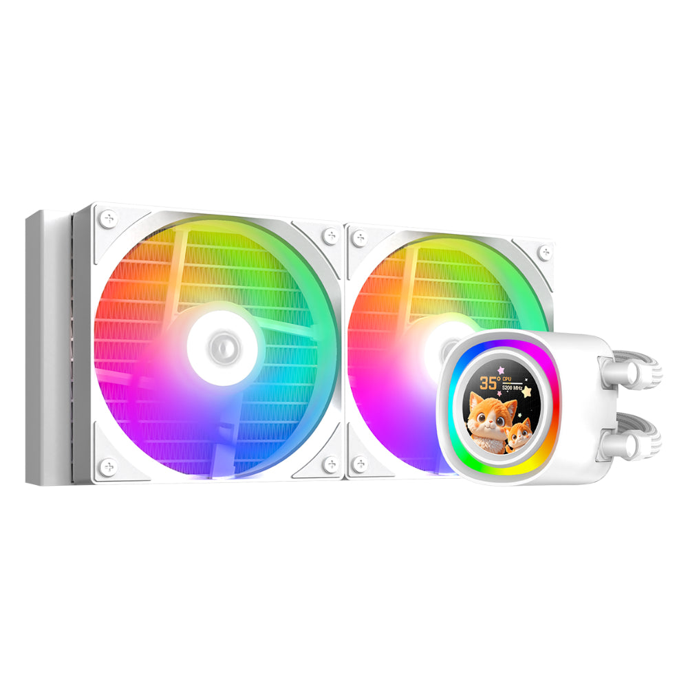 ID-COOLING FX240 LCD ARGB 240mm AIO Liquid CPU Cooler - White