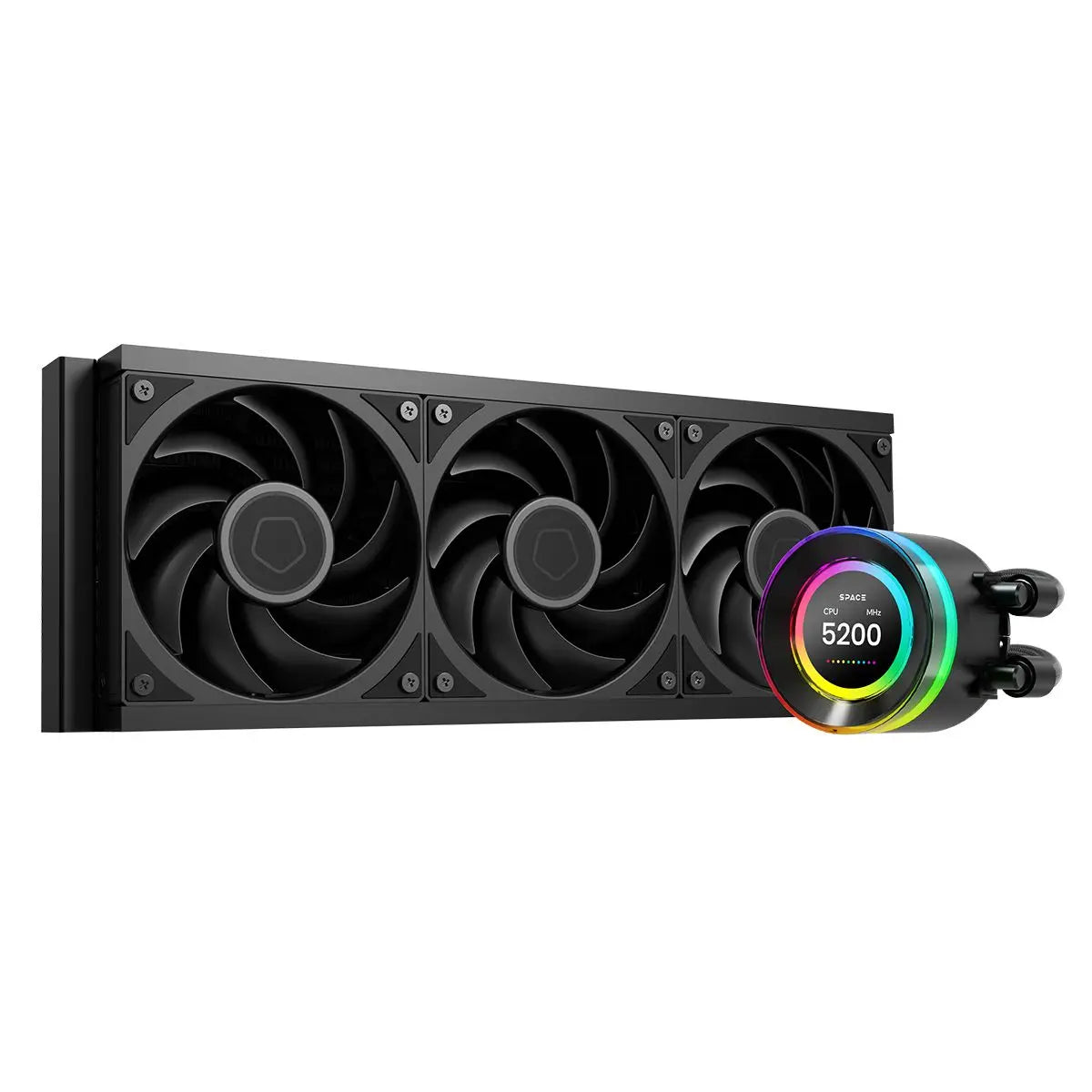 ID-Cooling SL360 V2 Plus 360mm AIO Liquid CPU Cooler, 2.1" Display - Black