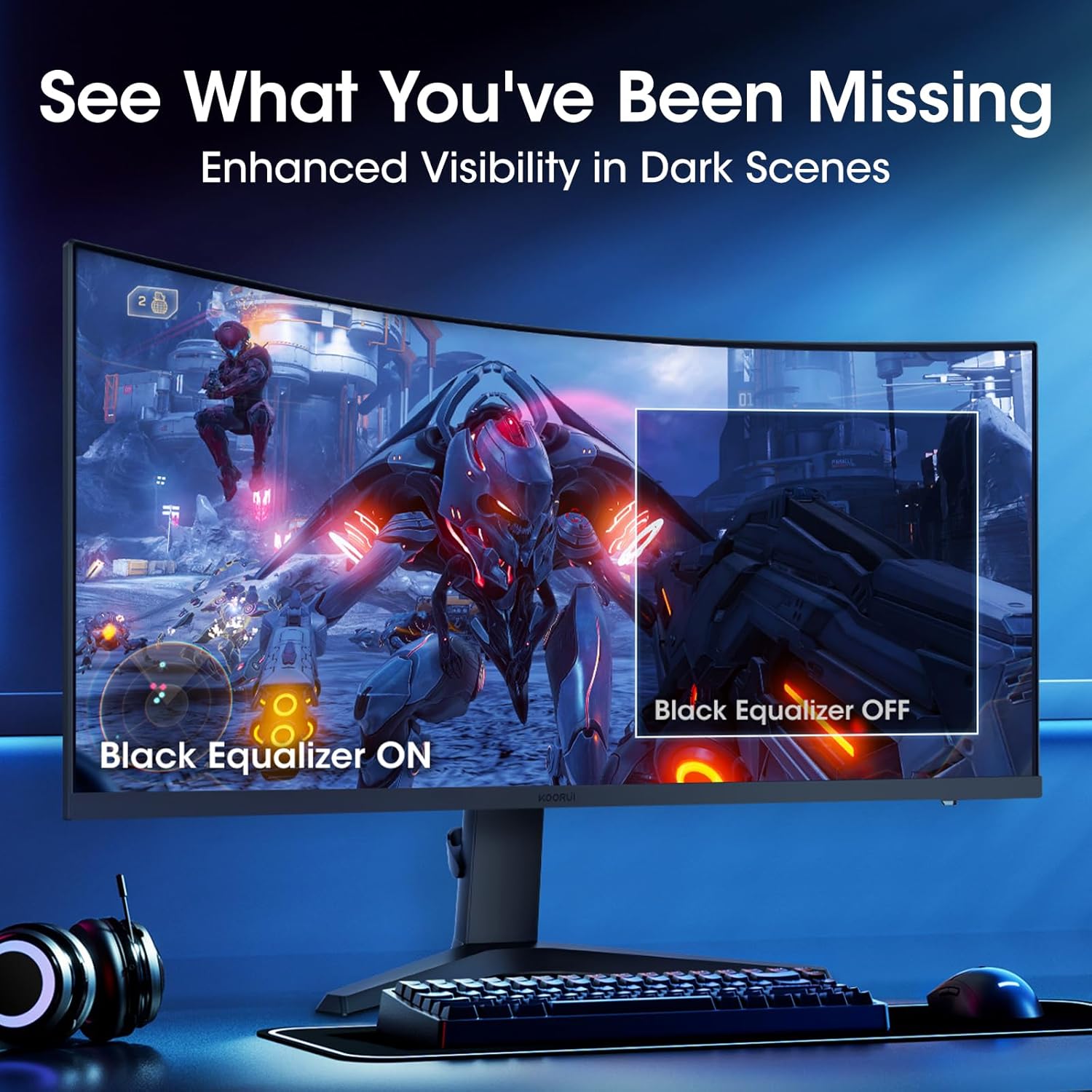 Koorui 34E6UC 34-inch 180hz, 1000R, Curved Ultrawide WQHD Gaming Monitor