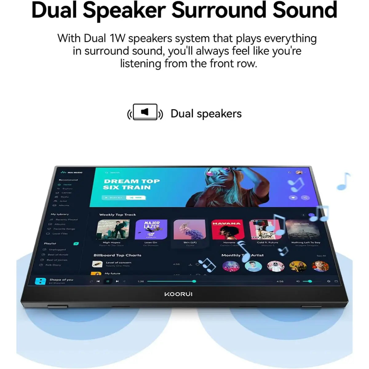 Koorui E1511A 60Hz 15.6 Inch Portable Laptop Monitor