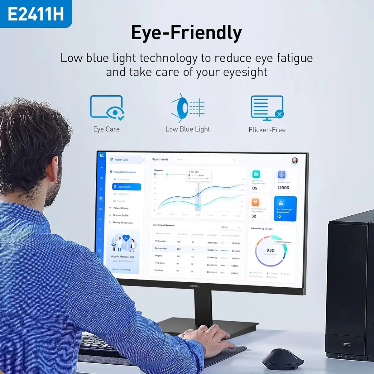 Koorui E2411H 24-inch IPS FHD 120Hz Gaming Monitor