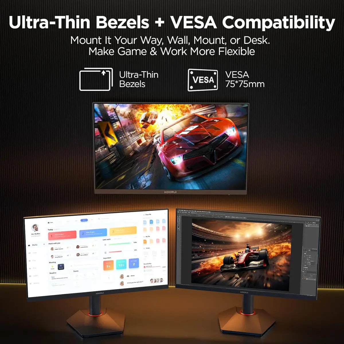 Koorui G2511E 24.5 Inch 320hz, 1ms, FHD, IPS, HDR400 Gaming Monitor