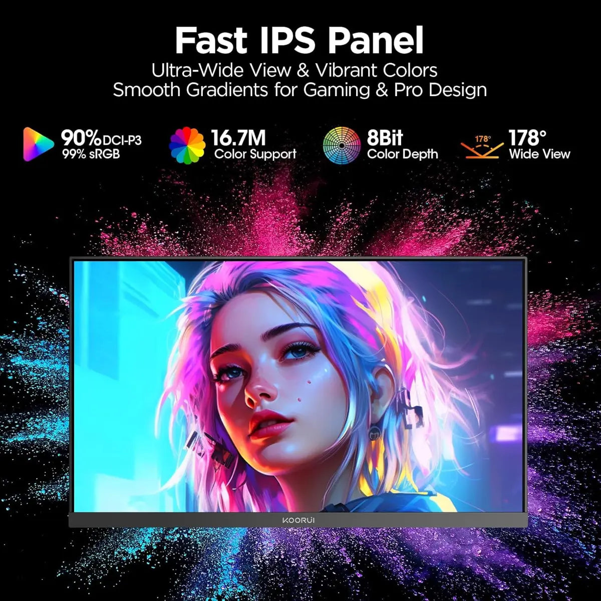 Koorui G2511P 24.5 Inch 200hz, 1ms, FHD, IPS, HDR400 Gaming Monitor