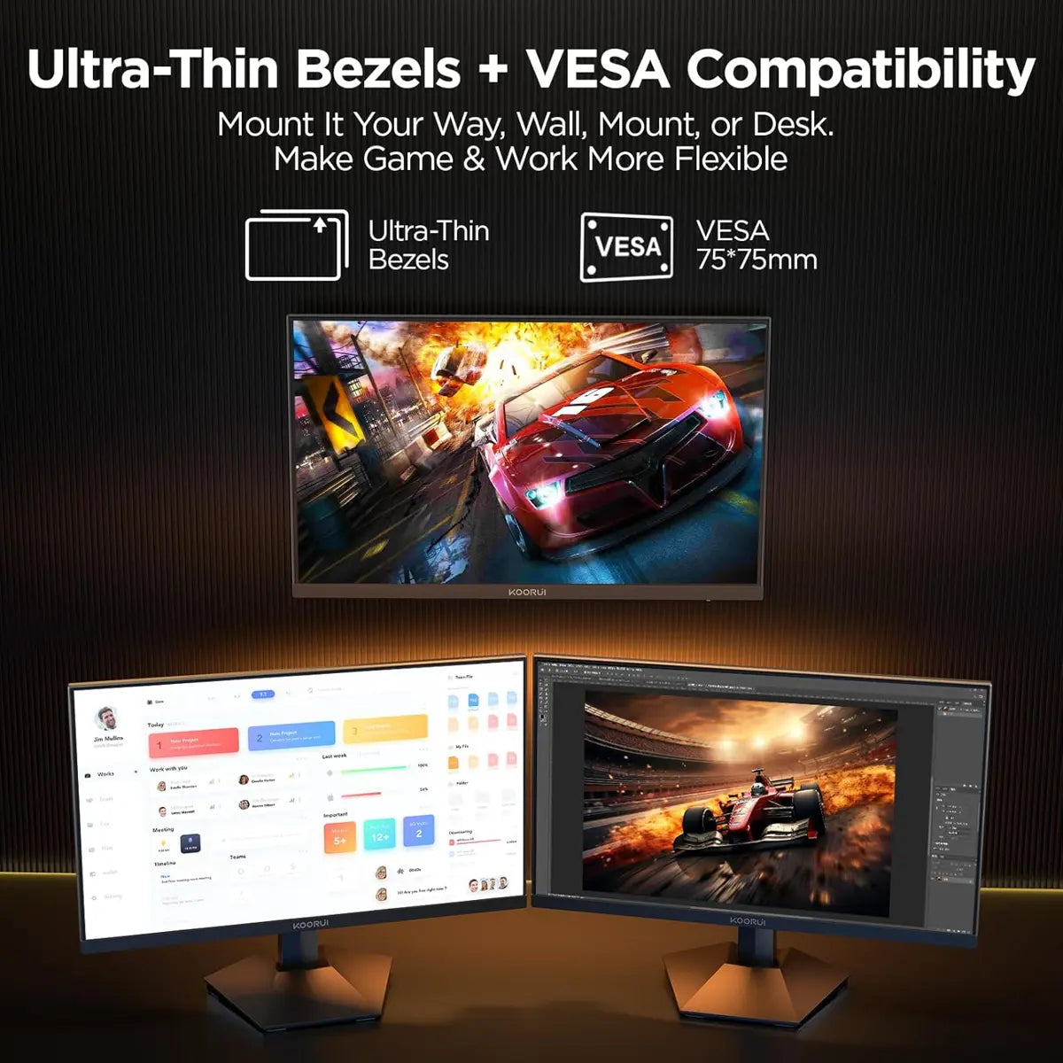 Koorui G2511P 24.5 Inch 200hz, 1ms, FHD, IPS, HDR400 Gaming Monitor