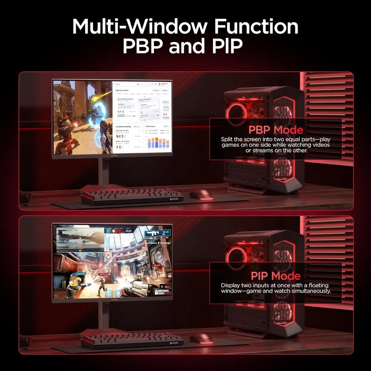 Koorui G2741L 27 Inch 4k, 1ms, Dual Mode (4K 160Hz / FHD 320Hz) IPS Gaming Monitor