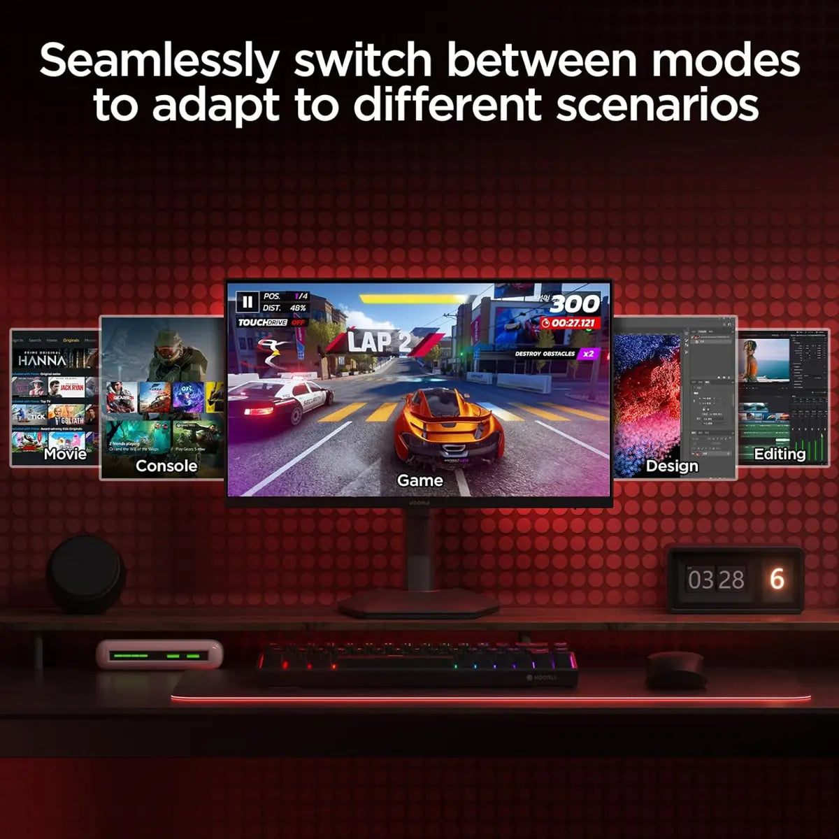 Koorui G2741L 27 Inch 4k, 1ms, Dual Mode (4K 160Hz / FHD 320Hz) IPS Gaming Monitor