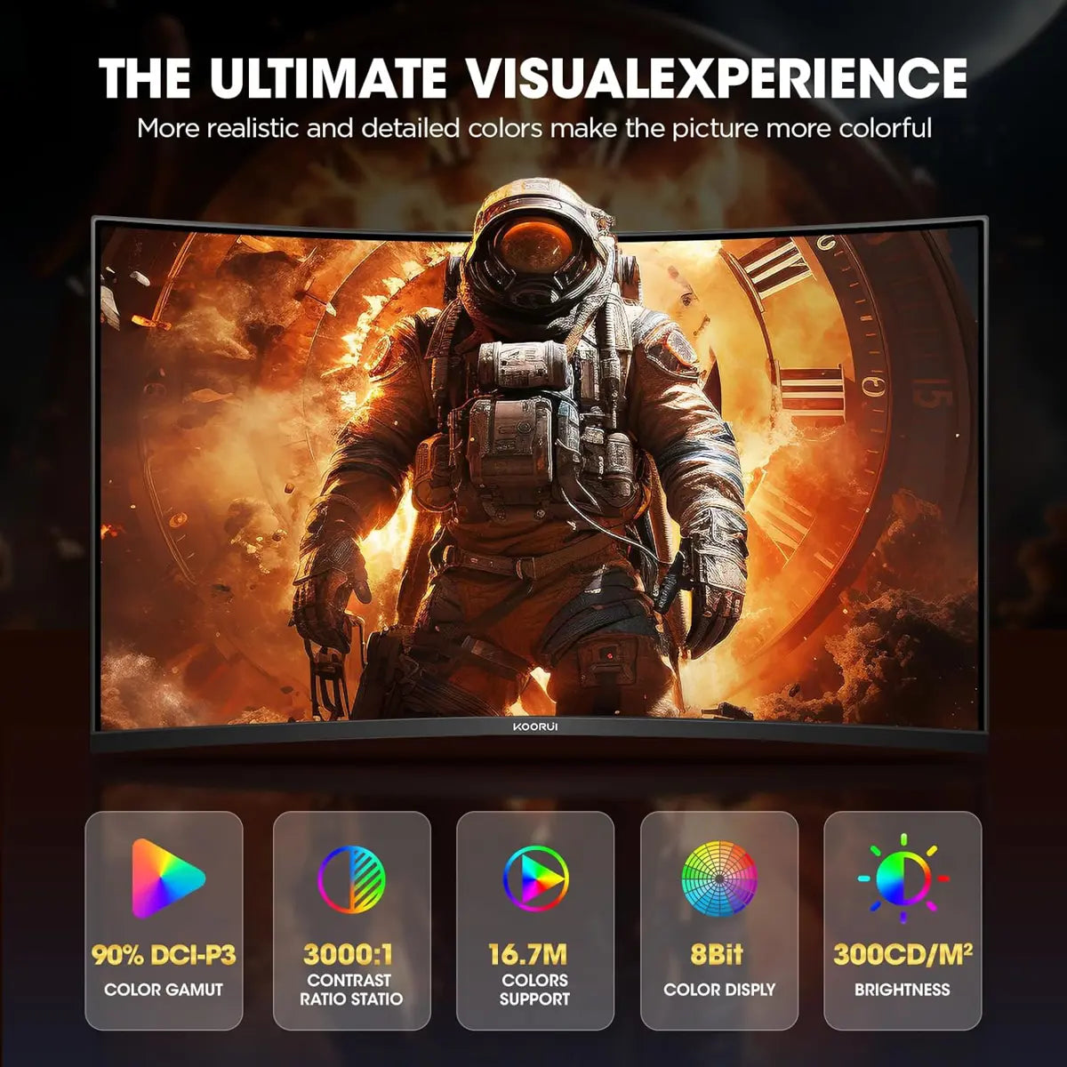 Koorui G3221SC 32 inch, 2k, 170hz, QHD, Curved Gaming Monitor