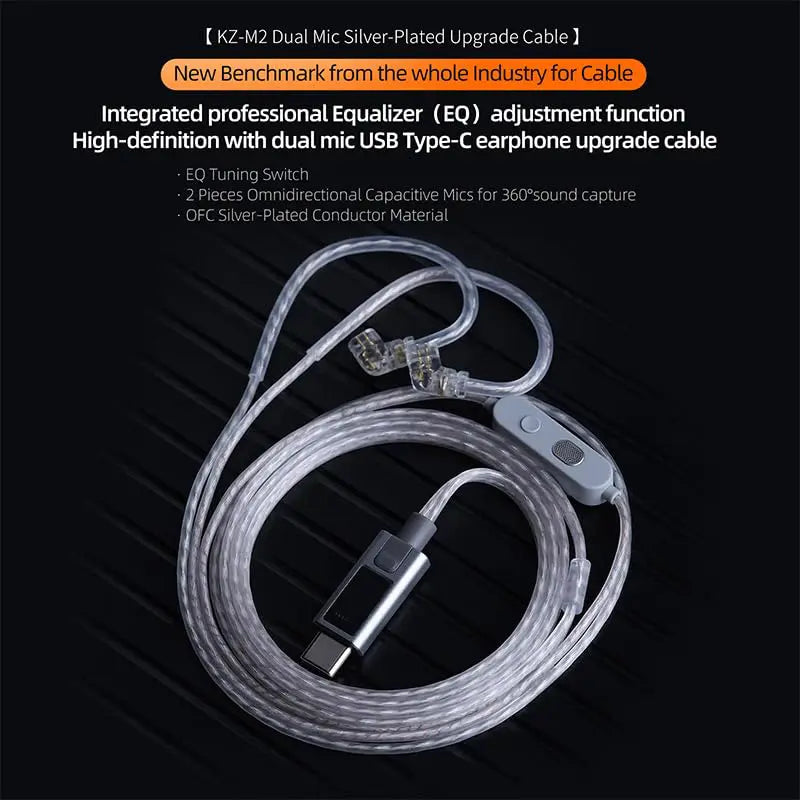 KZ M2 Dual Mic Silver-Plated Type-C Earphone