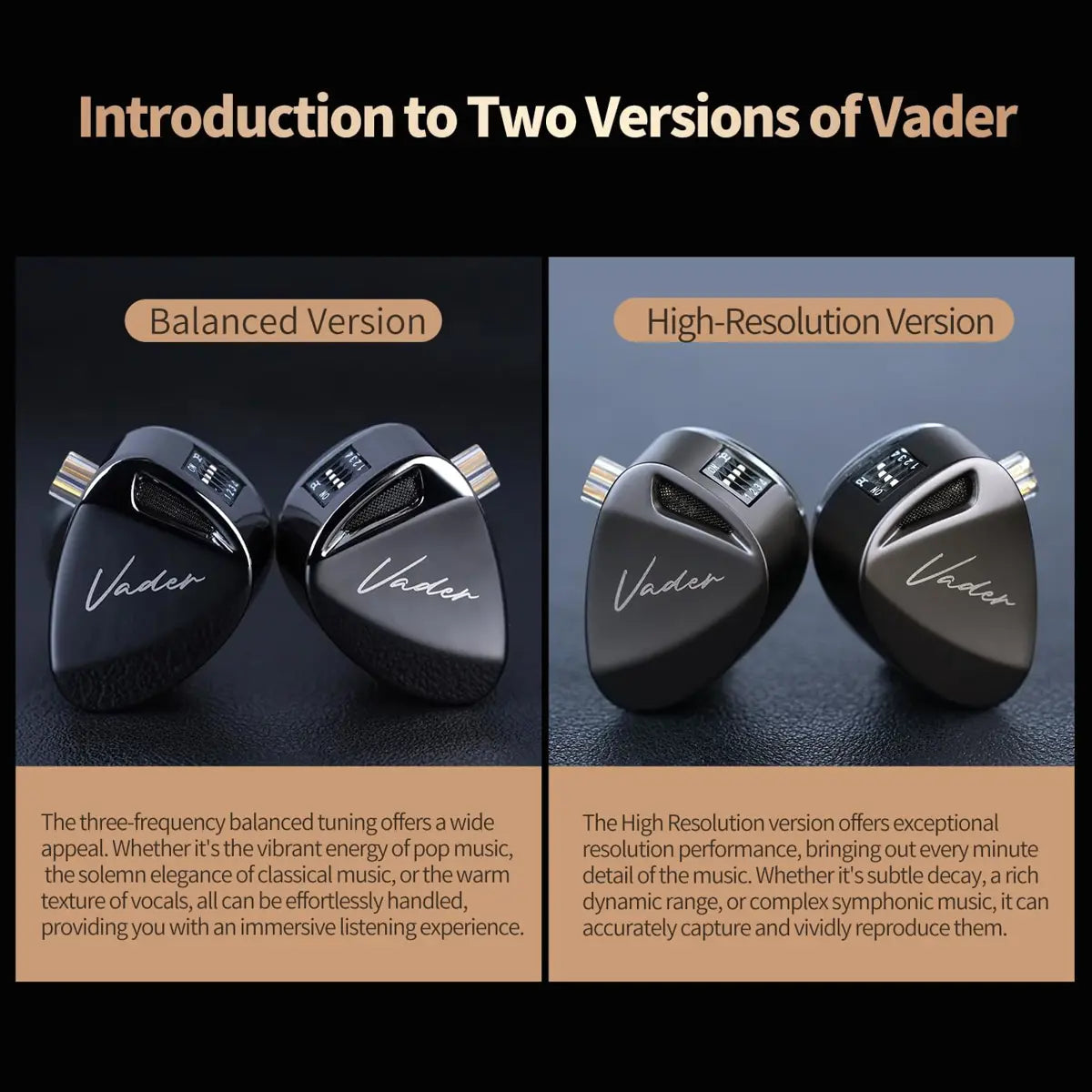 KZ Vader in-Ear Monitor Music Earphone Balanced Version, with Microphone