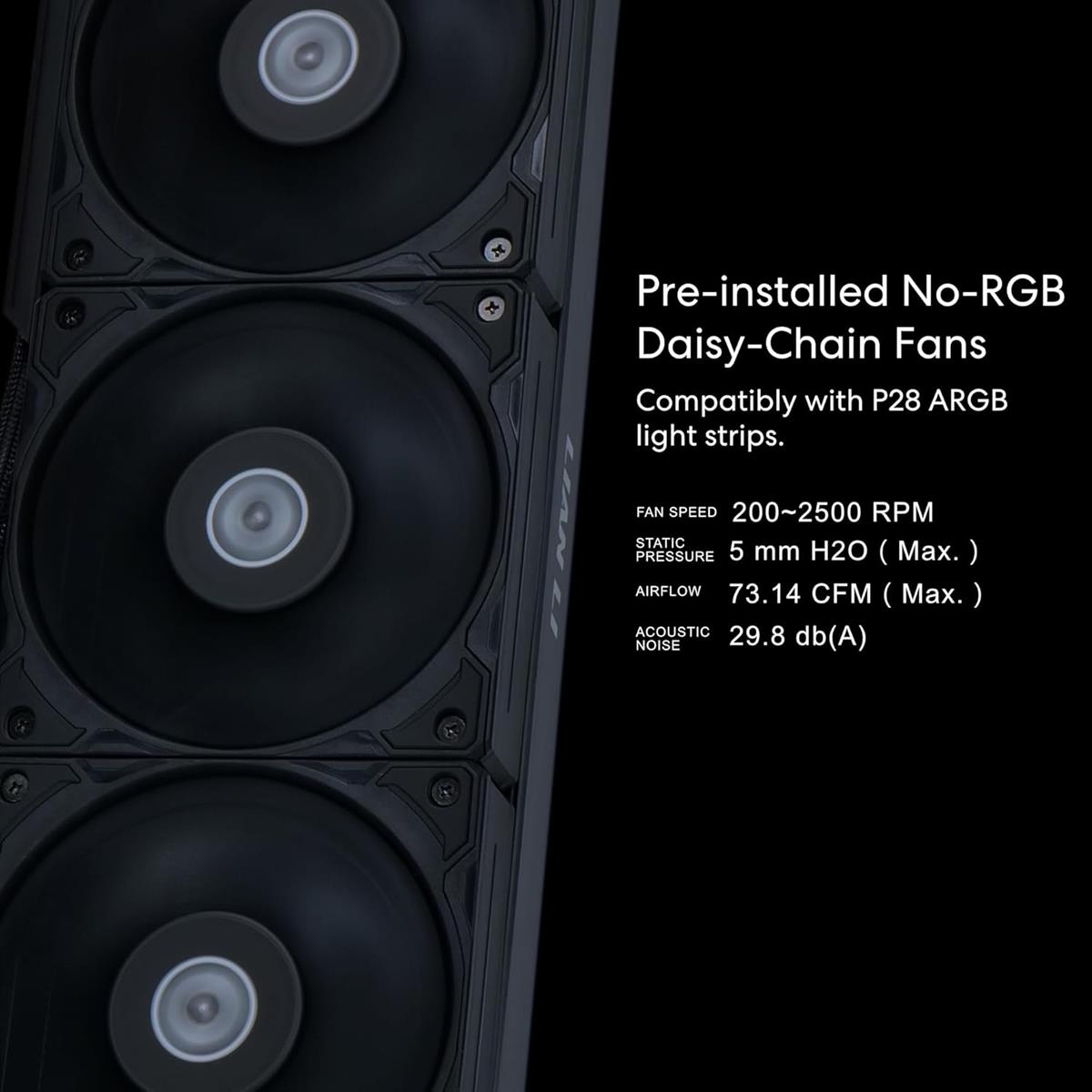 Lian Li Hydroshift 360S LCD AIO Liquid CPU Cooler - Black