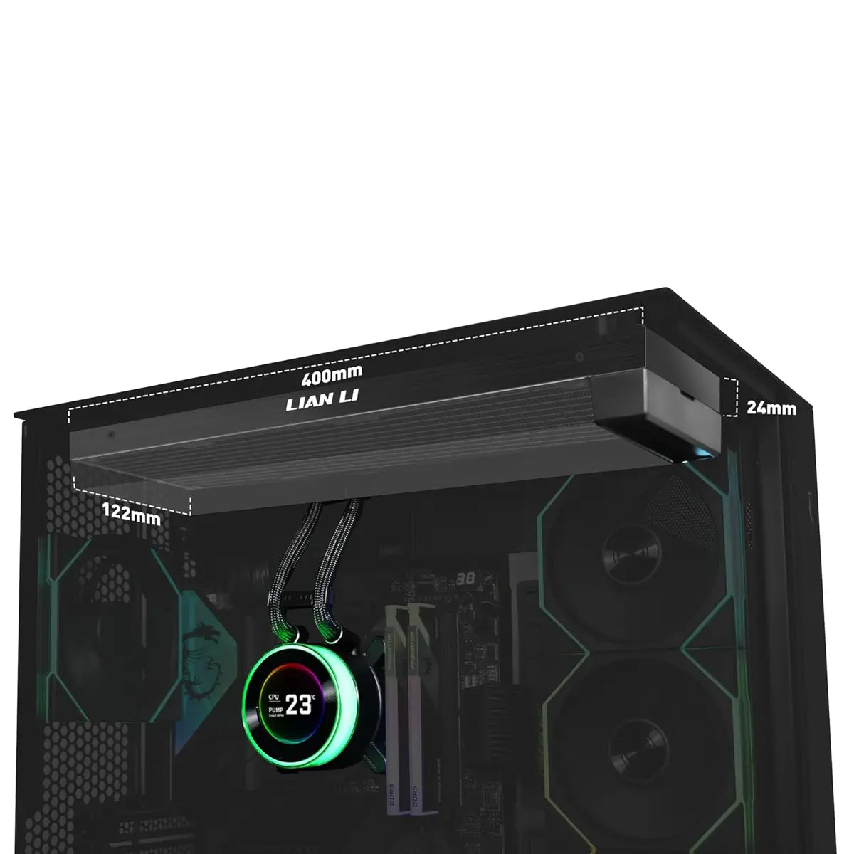 Lian Li Hydroshift II 360N LCD Fanless Liquid CPU Cooler - Black