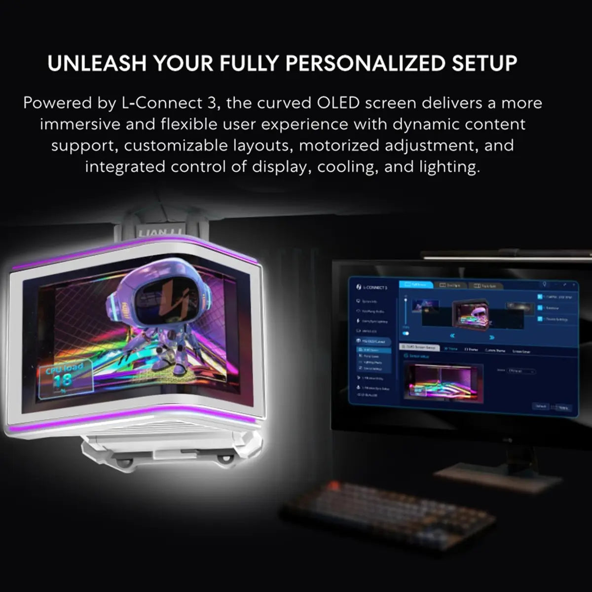 Lian Li Hydroshift II OLED Curved 360TL Liquid CPU Cooler - White