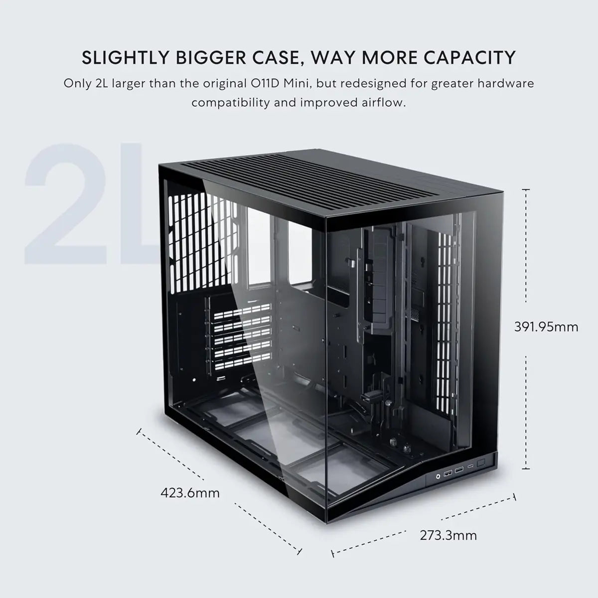 Lian Li O11D Mini V2  ATX Mid-Tower Computer Case - Black - PakByte Computers  