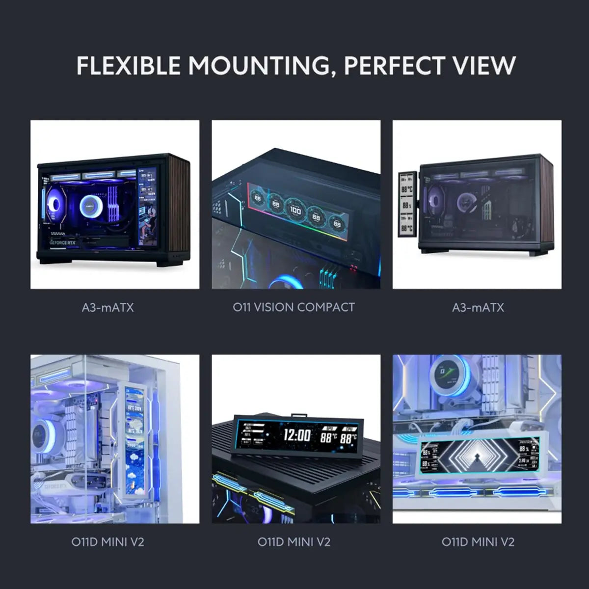 Lian Li 8.8" Universal Screen Adjustable Mounting for PC - White