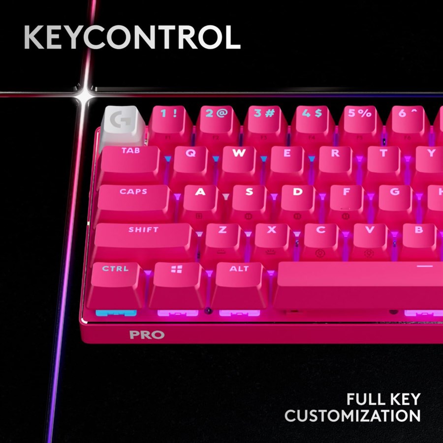 Logitech PRO X 60 Wireless 60% Gaming Keyboard - Optical Switches (Magenta)