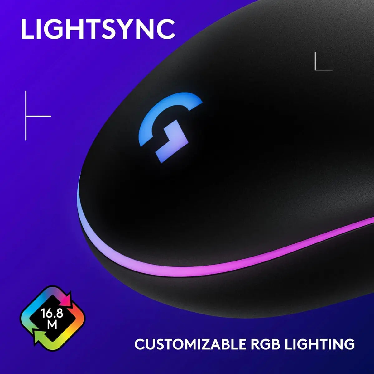 Logitech G203 Lightsync Wired Gaming Mouse - Black