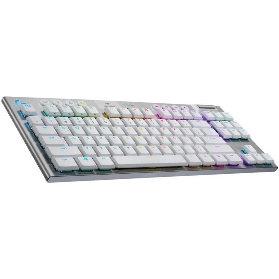 Logitech G915 TKL Tenkeyless Lightspeed Wireless Keyboard, Tactile - White