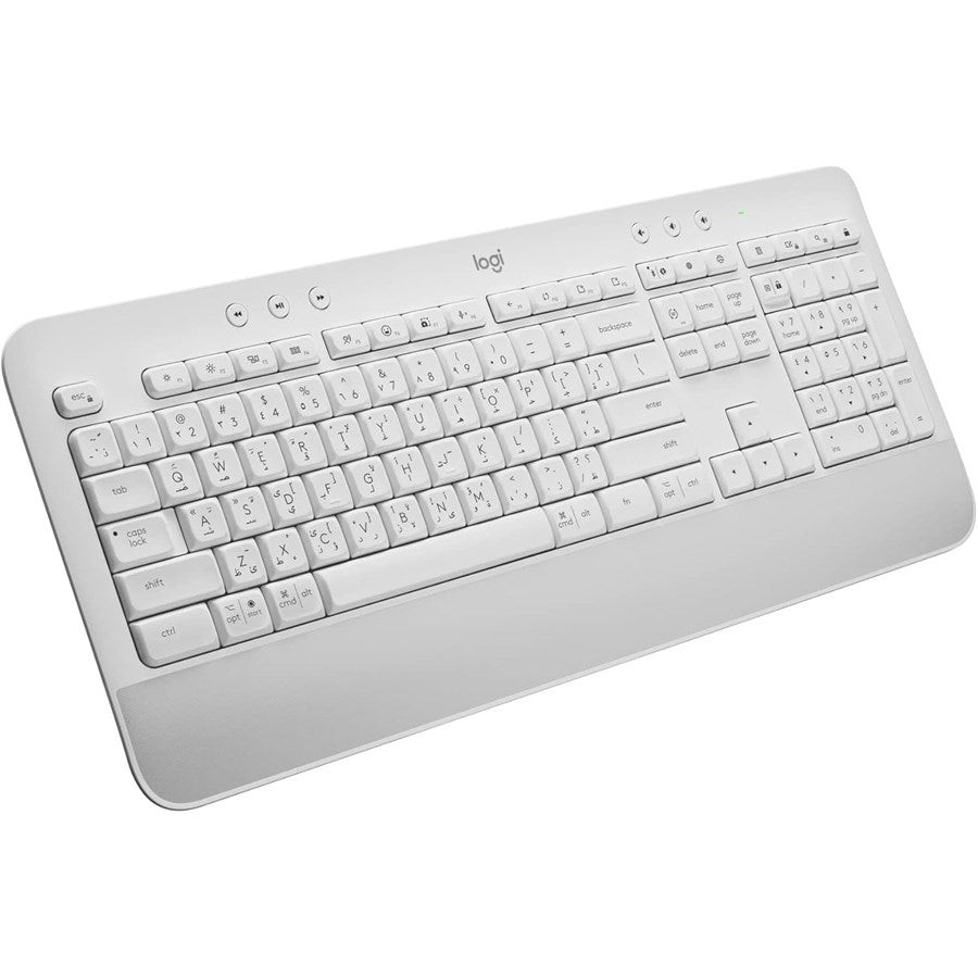 Logitech SIGNATURE K650 Wireless Keyboard with Wrist Rest (Off White) - AR Layout
