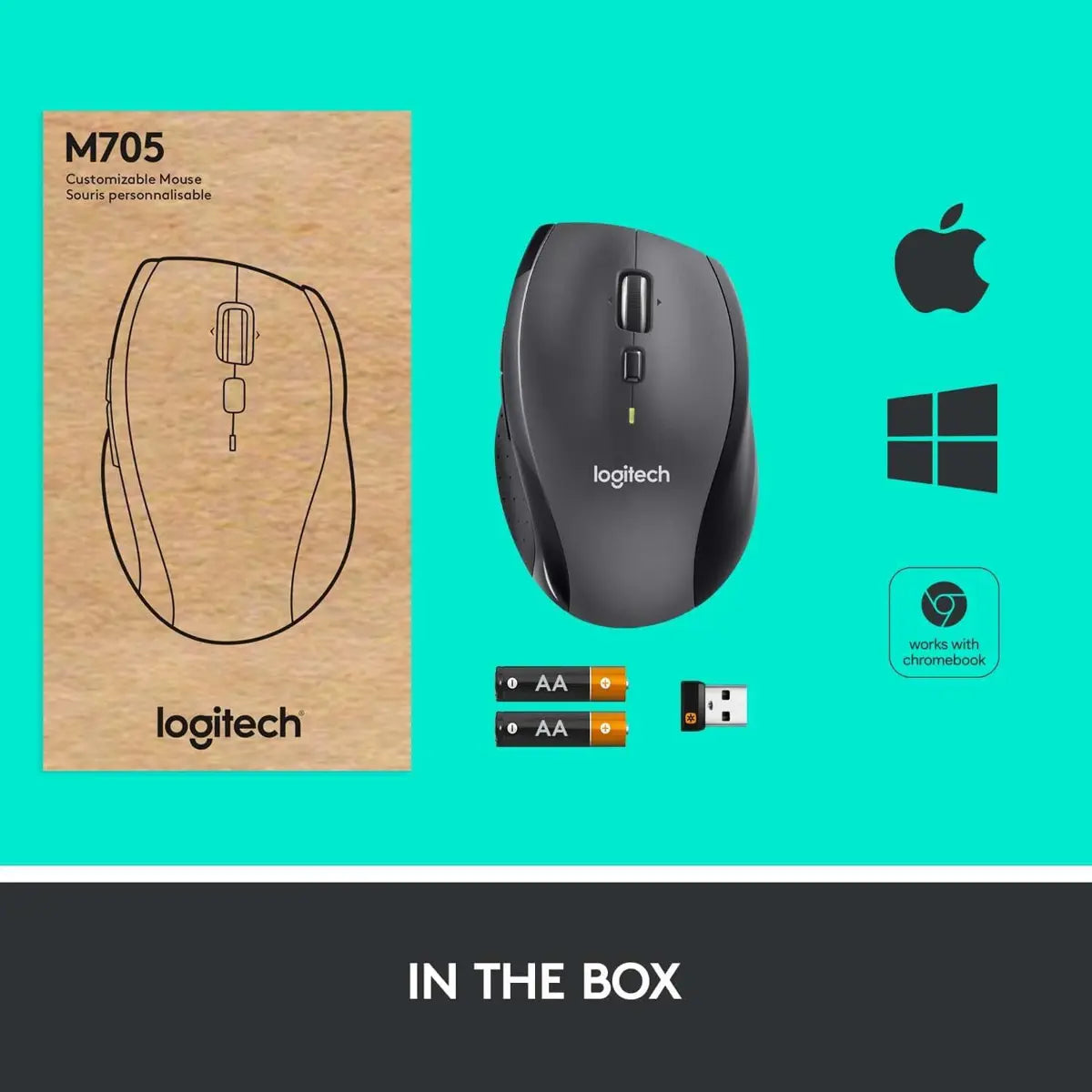 Logitech M705 Marathon Wireless Mouse - Black