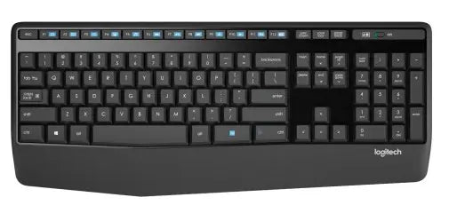 Logitech MK346P Wireless Combo, Full-Size wih Palm Res - Black