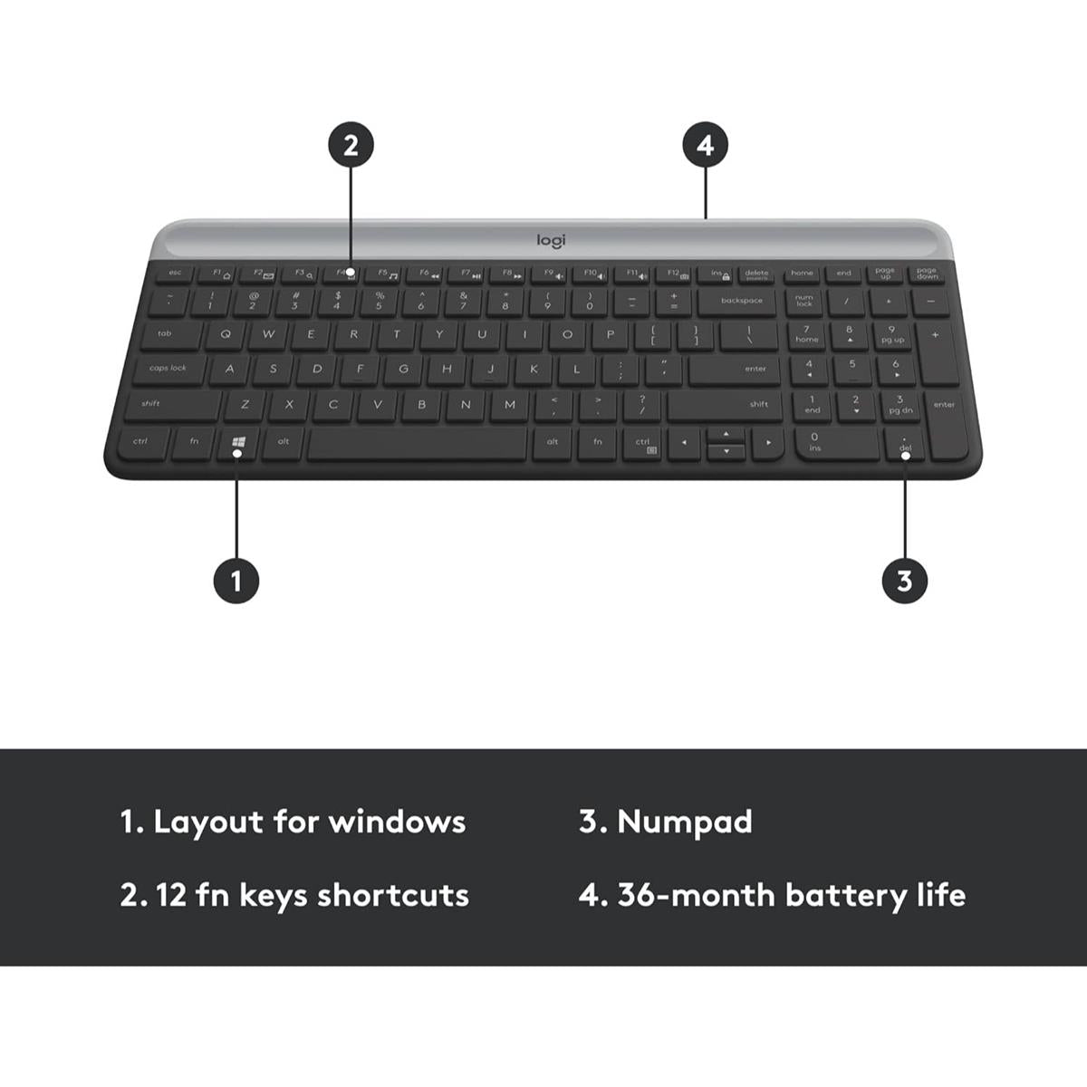 Logitech MK470 Slim Wireless Keyboard and Mouse Combo