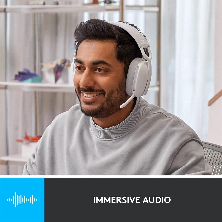 Logitech ZONE VIBE 100 Lightweight Wireless Headphones (Off-White)