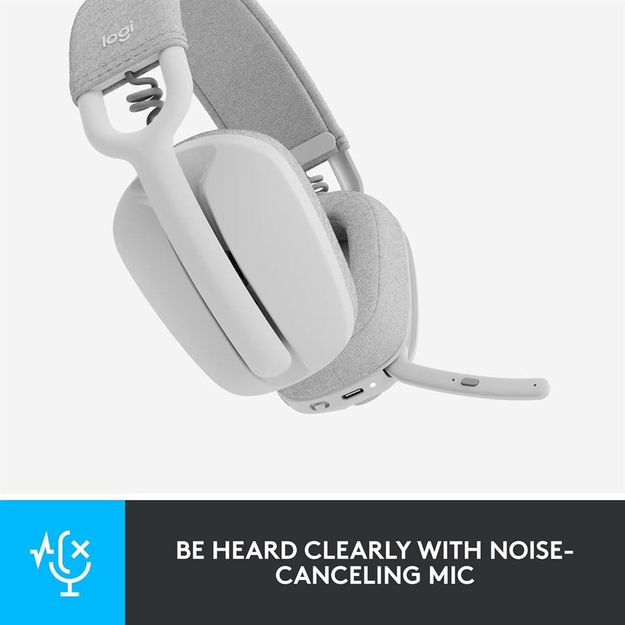 Logitech ZONE VIBE 100 Lightweight Wireless Headphones (Off-White)