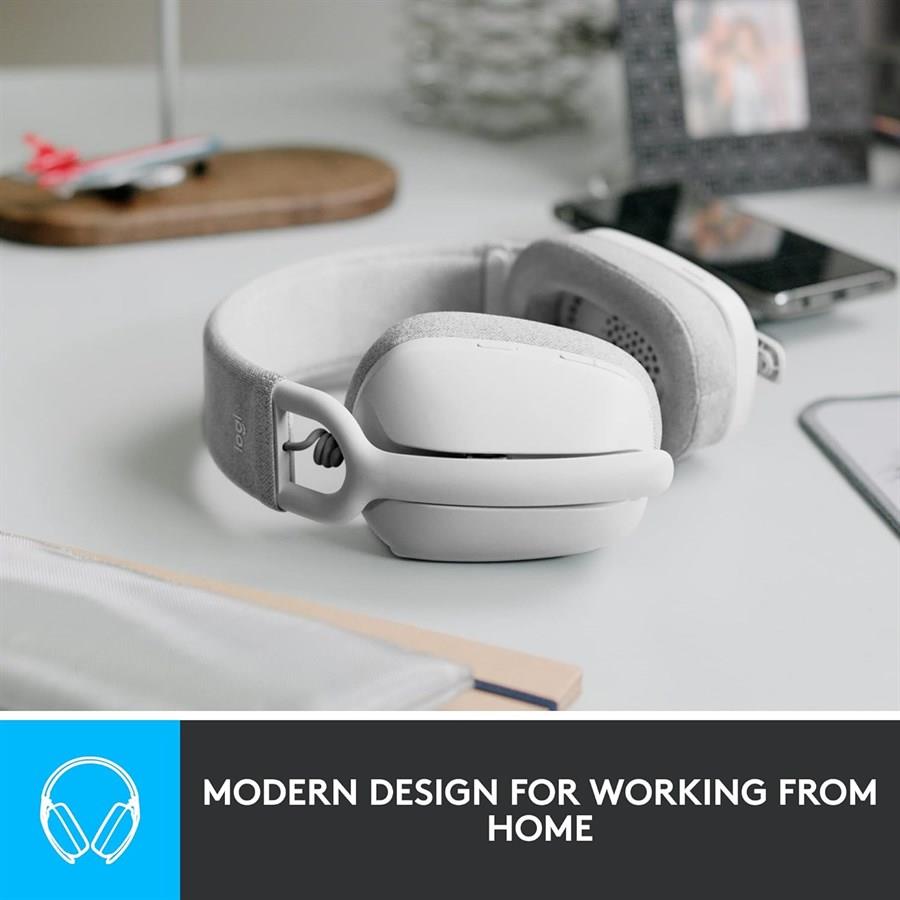 Logitech ZONE VIBE 100 Lightweight Wireless Headphones (Off-White)