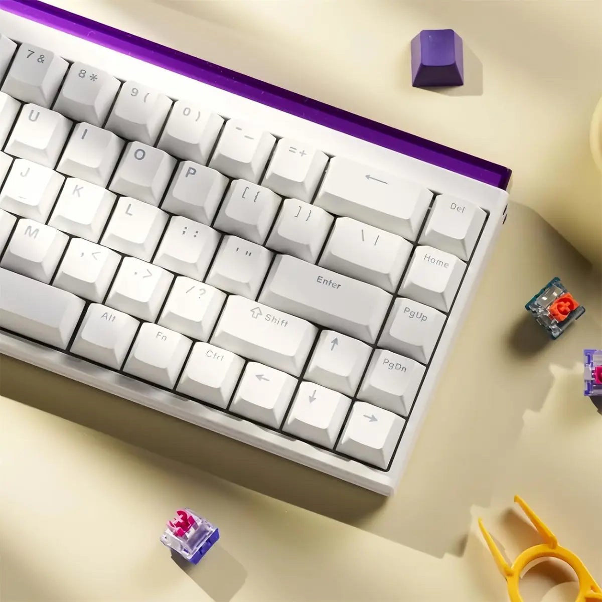 FGG MadLions Nano68 Rapid Trigger RGB Gaming Keyboard - White Side Print