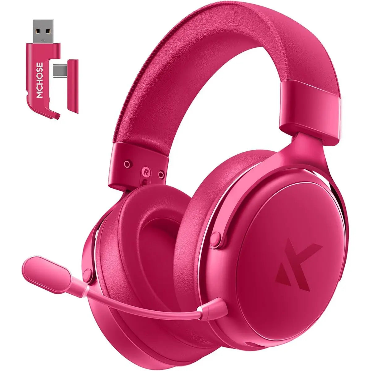 Mchose V9 PRO Wireless Gaming Headset 7.1 Surround Sound - Rose Red