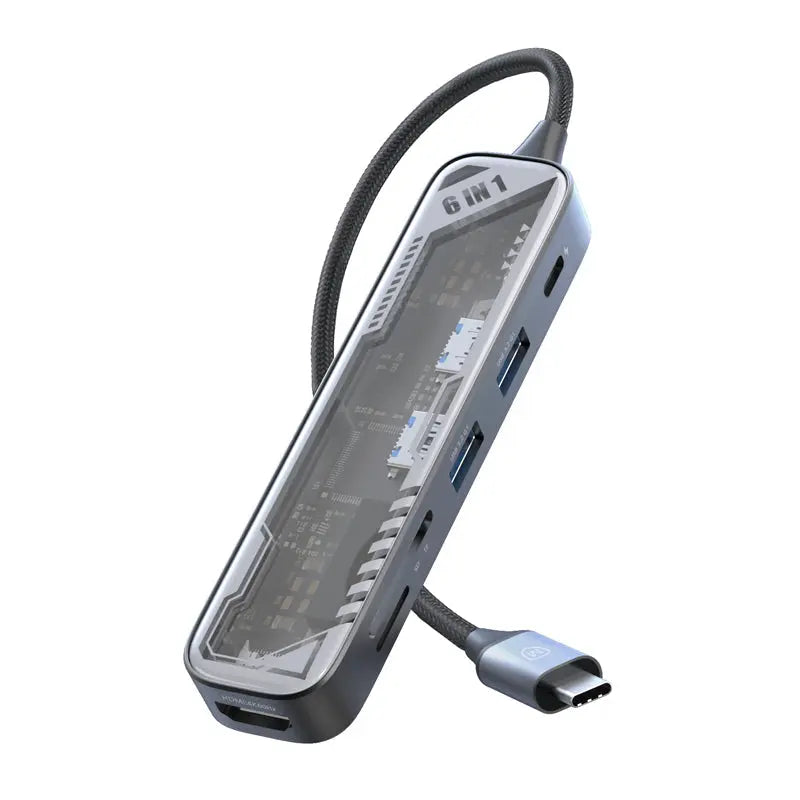 Micropack MDC-N6T USB-C Hub 6-in-1 Multiport Adapter - Grey/Black