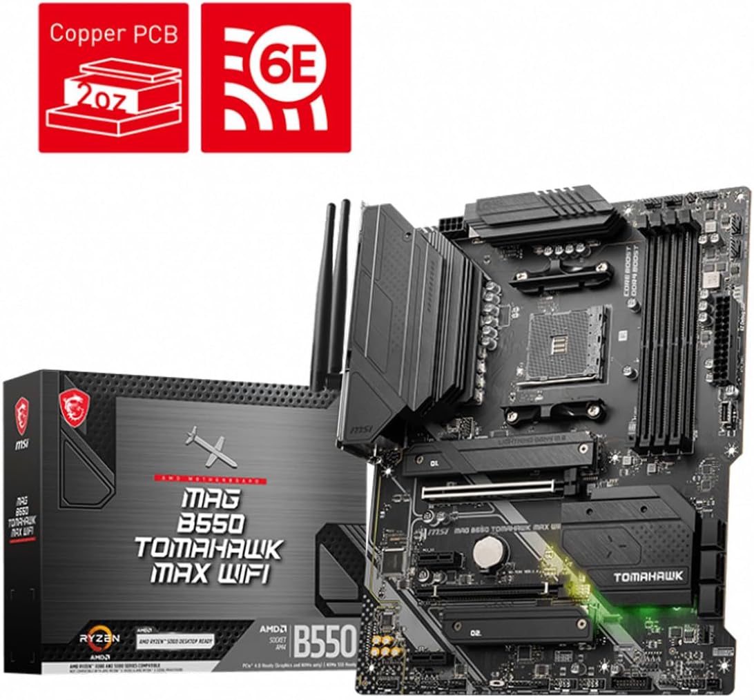 MSI MAG B550 Tomahawk MAX WiFi DDR4 Gaming Motherboard