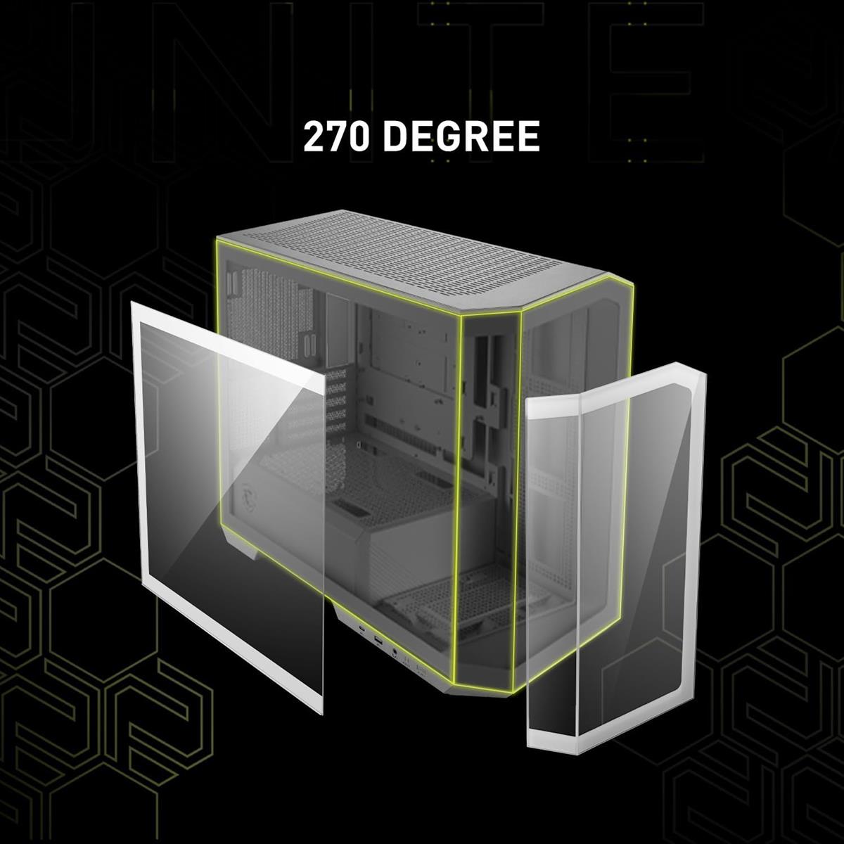 MSI MAG PANO M100R PZ  Mid-Tower Gaming PC Case - White