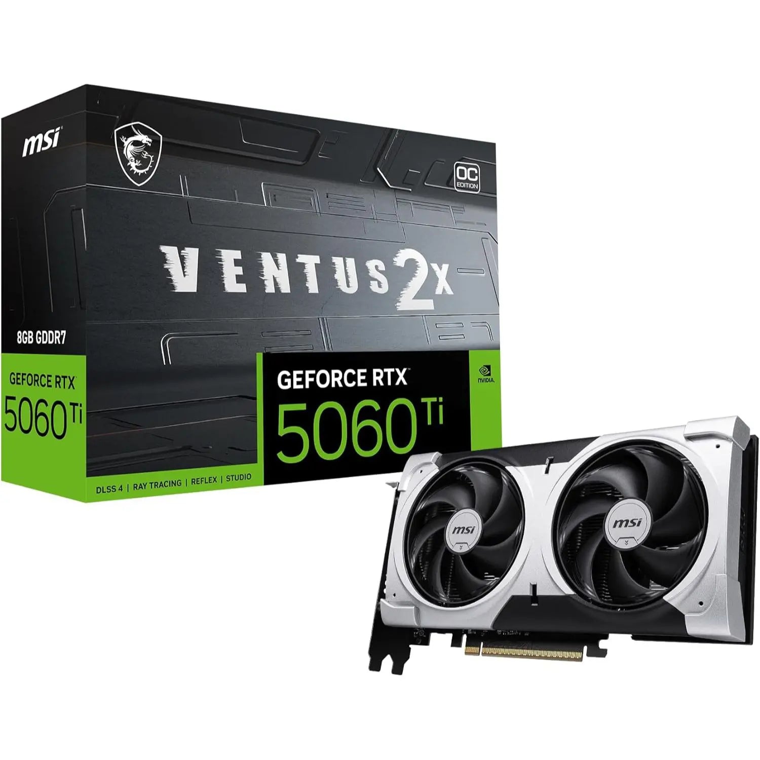 MSI Gaming RTX 5060 Ti 8G Ventus 2X OC Plus Graphics Card - White