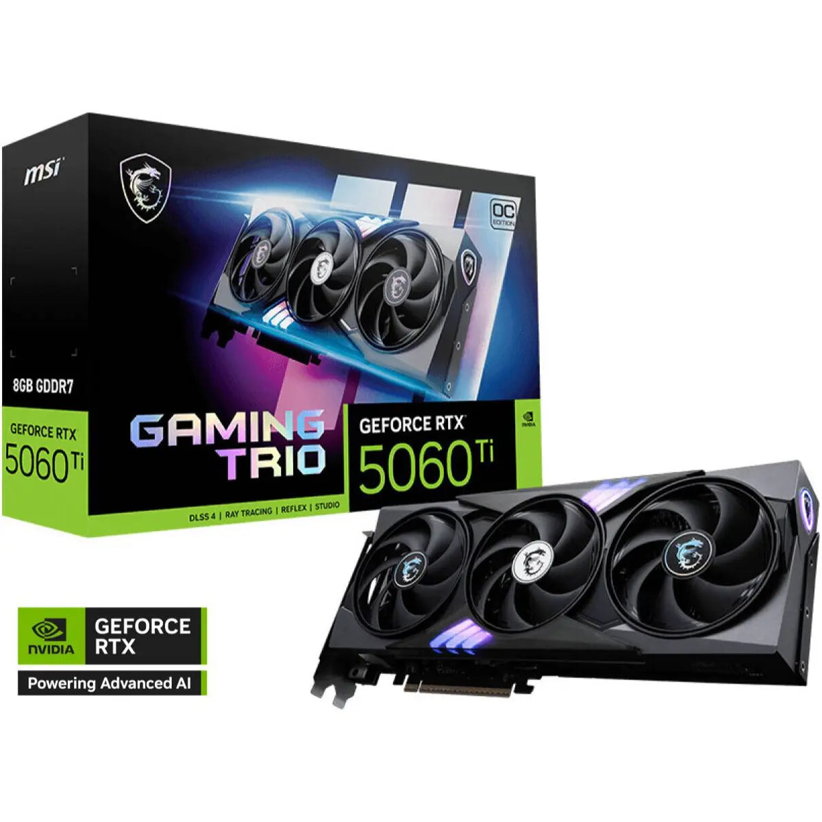 MSI GeForce RTX 5060 Ti GDDR7 Gaming Trio OC 8GB Graphics Card