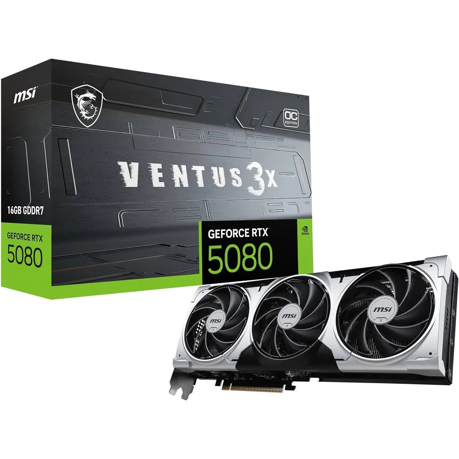 MSI NVIDIA GeForce RTX 5080 16G Ventus 3X OC Plus Graphics Card