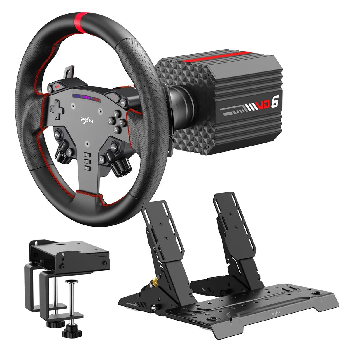 PXN VD6 Bundle PC Steering Wheel and Pedals