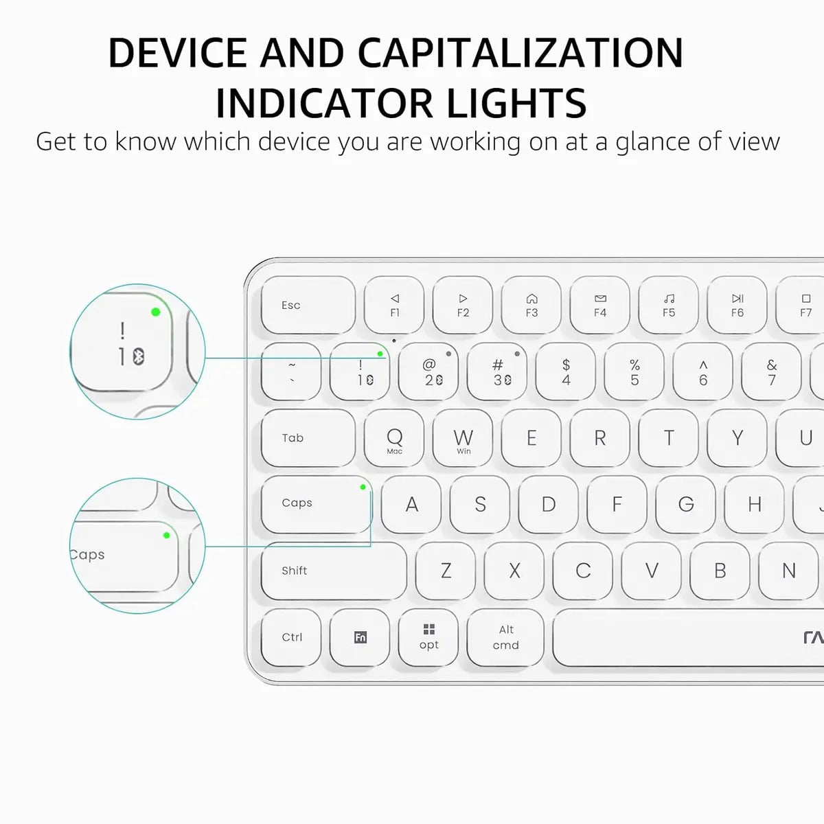 Rapoo E9050L Bluetooth Wireless Multi-Device Keyboard - White