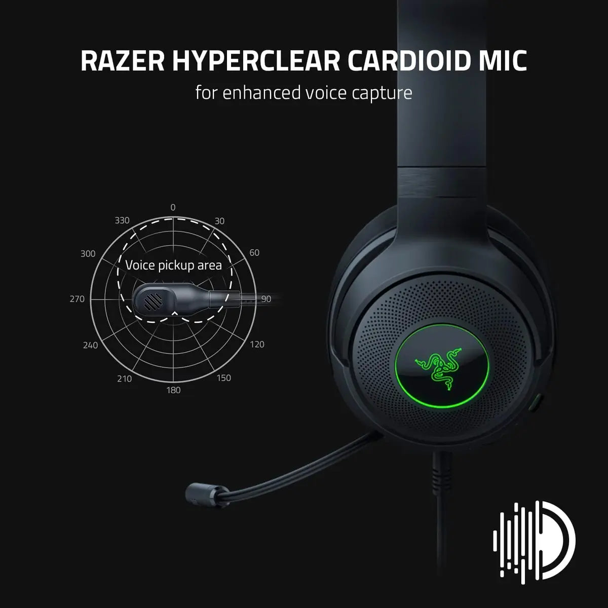 Razer Kraken V3 X Wired RGB USB Gaming Headset - Black