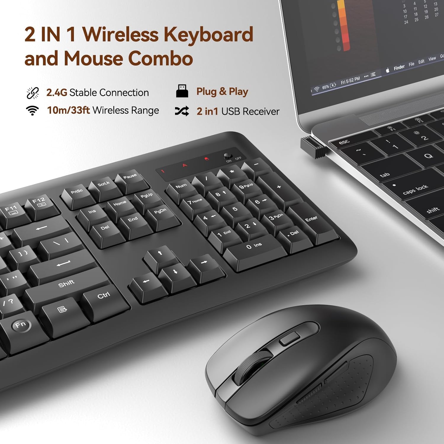 Redragon BS-7367B Wireless Keyboard and Mouse Combo