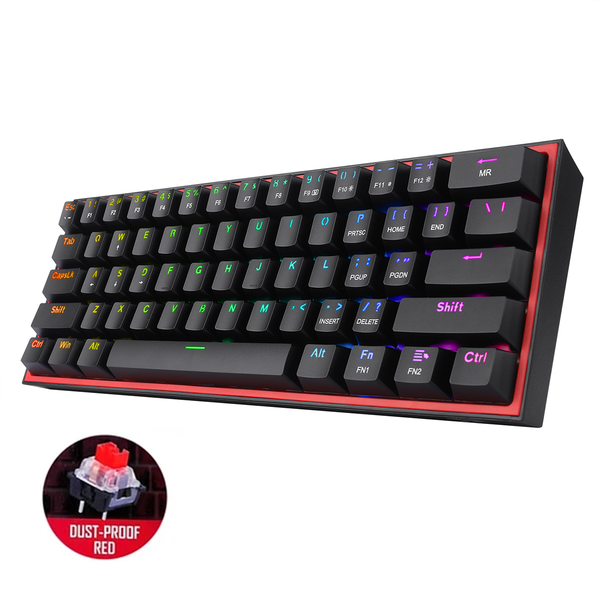 Redragon K617 Fizz 60% Wired RGB Gaming Keyboard, 61 Keys Compact Mechanical Keyboard – Linear Red Switch - PakByte  