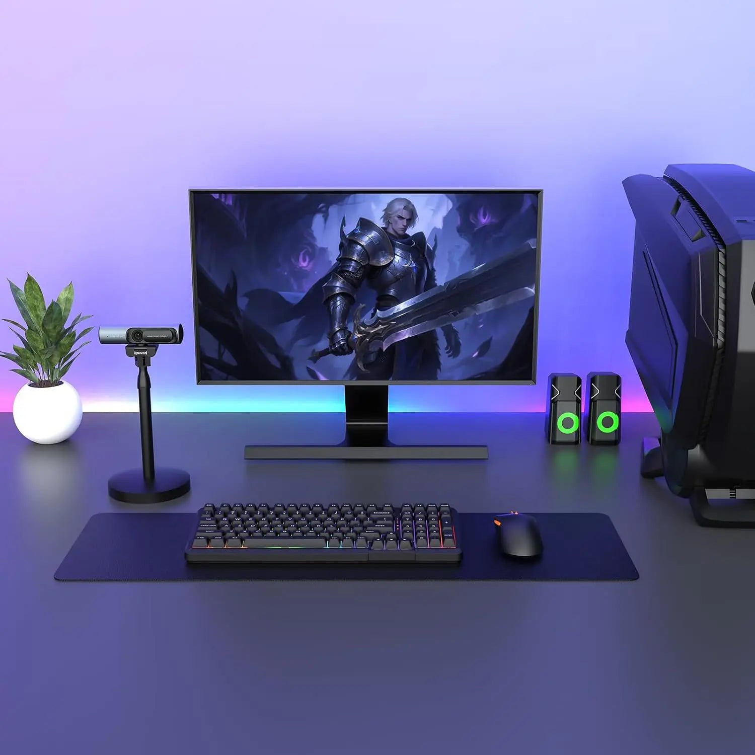 Redragon GW911 4K Webcam for PC, Ultra HD with Dual Noise-Cancelling Mic