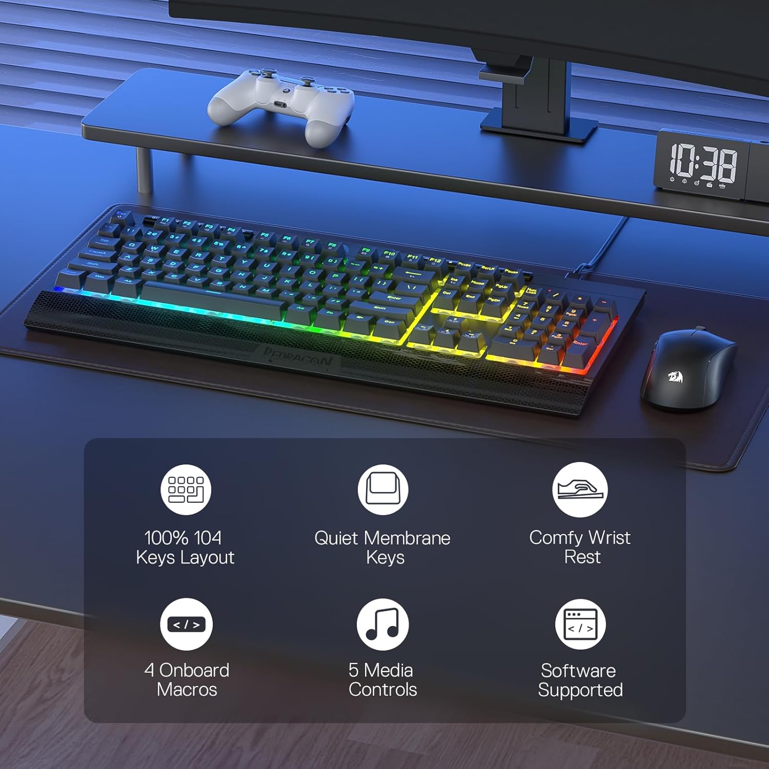 Redragon K525 RGB Wired Membrane Gaming Keyboard