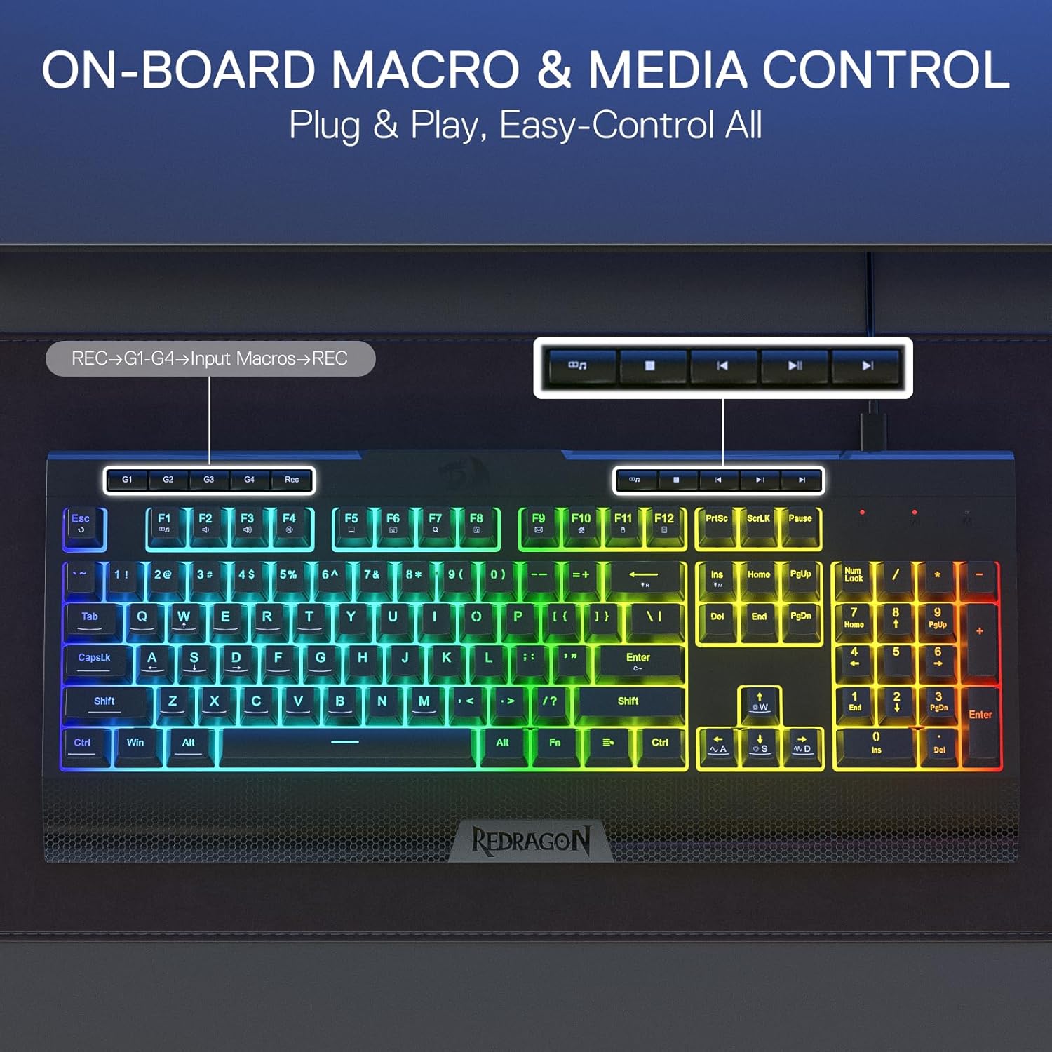 Redragon K525 RGB Wired Membrane Gaming Keyboard