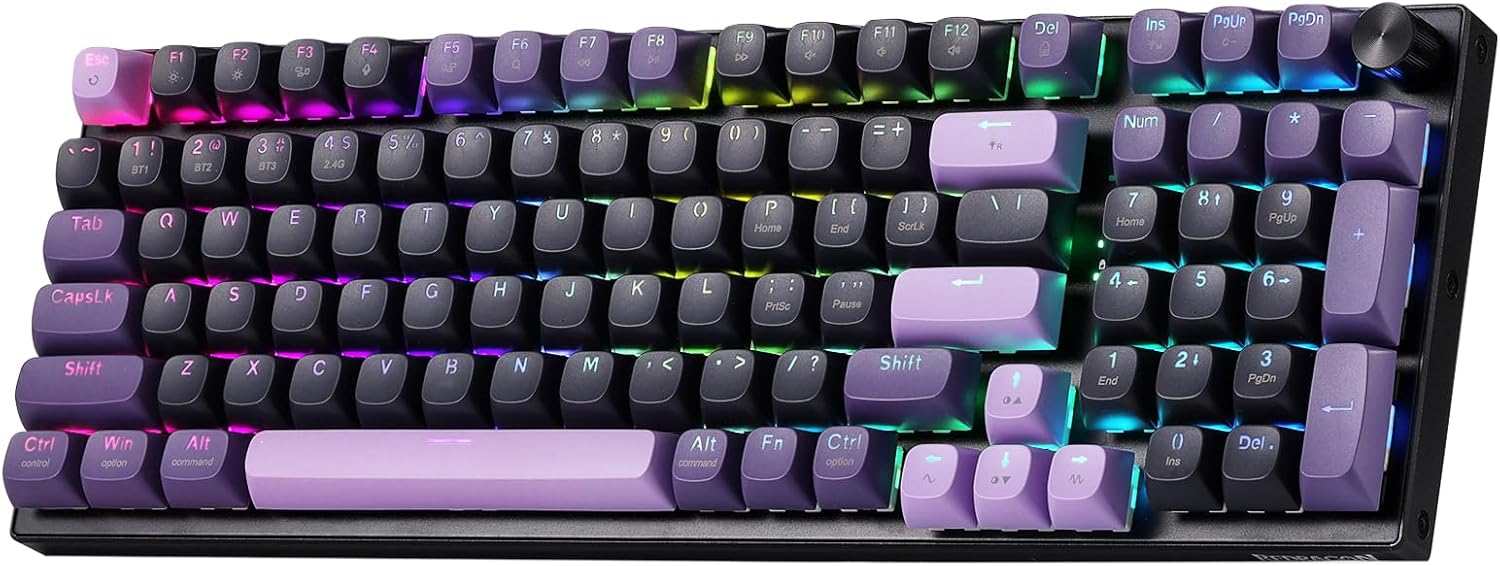 Redragon K740 Wired RGB Gaming Keyboard - Purple Rain