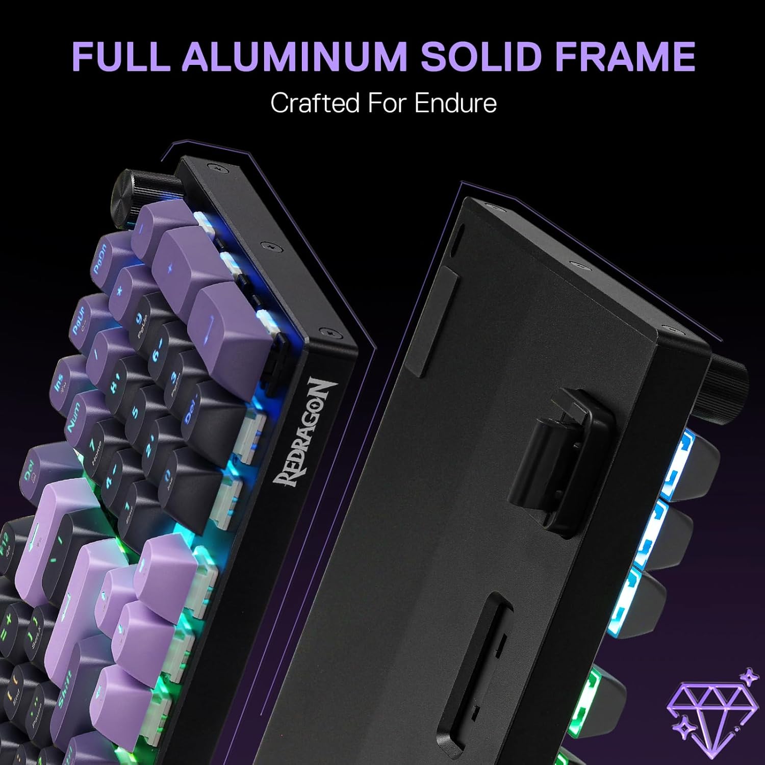 Redragon K740 Wired RGB Gaming Keyboard - Purple Rain